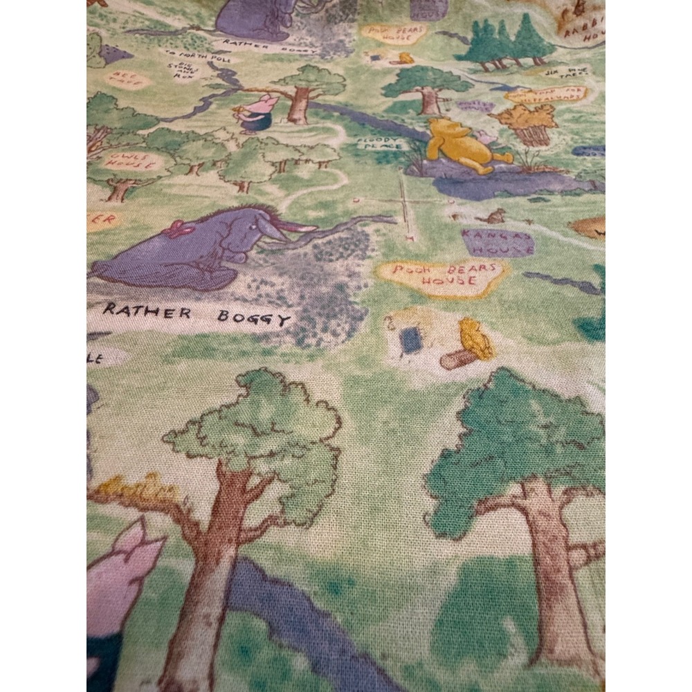 Vintage Disney Winnie the Pooh 100 Aker Wood Map Fitted Nursery Crib Sheet